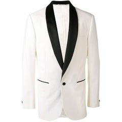 New VERSACE OPTIC WHITE TUXEDO EVENING JACKET for MEN