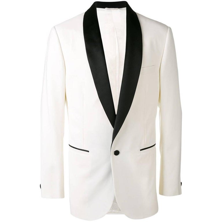 New VERSACE OPTIC WHITE TUXEDO EVENING JACKET for MEN at 1stDibs