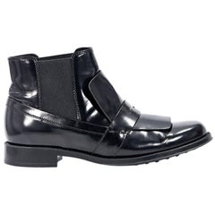 Black Tod's Leather Ankle Boots