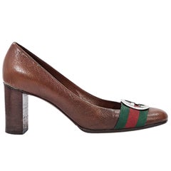 Brown Vintage Gucci Leather Pumps 11