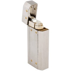 Cartier Antique Men's Silver Gold Tone Cigarette Cigar Lighter in Box