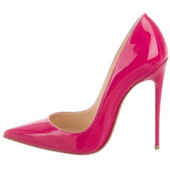 Christian Louboutin New Fuchsia Patent Leather So Kate High Heels Pumps