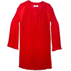 Sonia Rykiel Red Pleated Dress Sz Small
