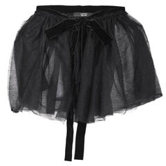 Lanvin Black Tulle Sheer Wrap Skirt 1