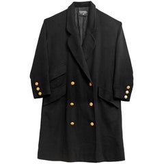 Chanel Vintage Black Double Breasted Coat 12