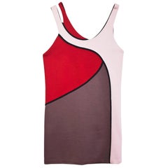 Marni Pink & Red Wool Colorblock Dress Sz IT40 4