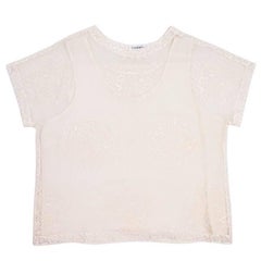 CHANEL Blouse Embroidered with Ecru Lace Patterns