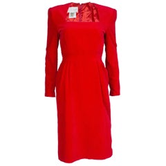 Bruce Oldfield Vintage Red Velvet Dress