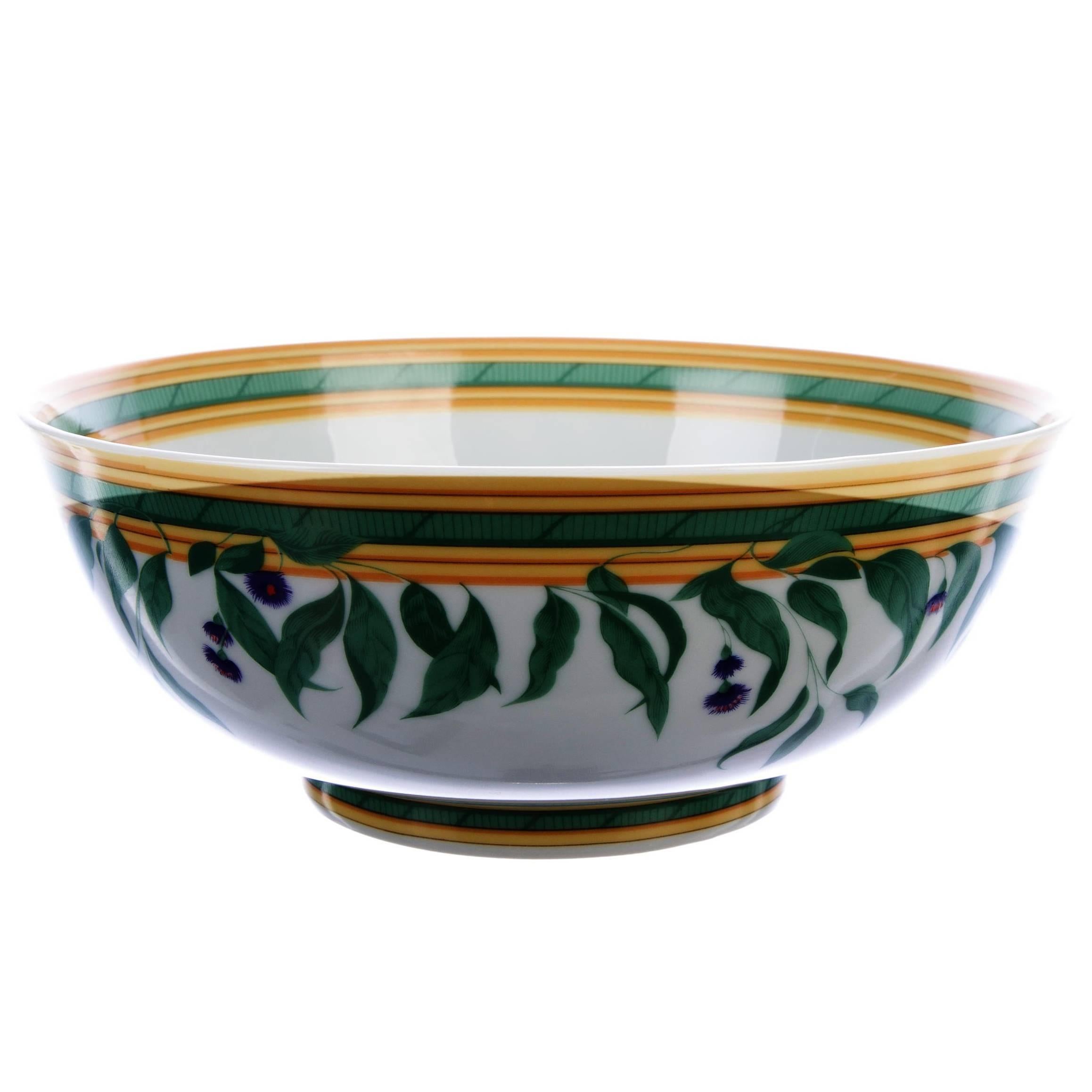 Hermes Porcelain White Multi Color Bowl Centerpiece Table Home Decorative