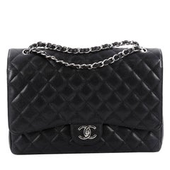 Chanel Classic Double Flap Bag Quilted Caviar Maxi