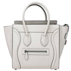 Celine Cream Micro Luggage Black Lining Handbag Tote 1