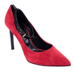 Roberto Cavalli Womens Red Suede Leather Pointy Toe Pumps