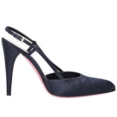 Black Prada Satin Slingback Pumps 11