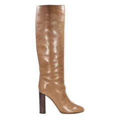 Tan Chloé Leather Knee-High Boots 10