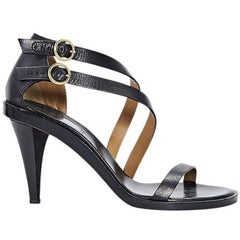 Black Chloé Strappy Leather Sandals 6