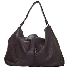 Bottega Veneta Brown Deerskin Leather & Woven Hobo Bag with DB