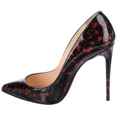 Christian Louboutin New Black Red Patent Leather Pigalle High Heels Pumps in Box