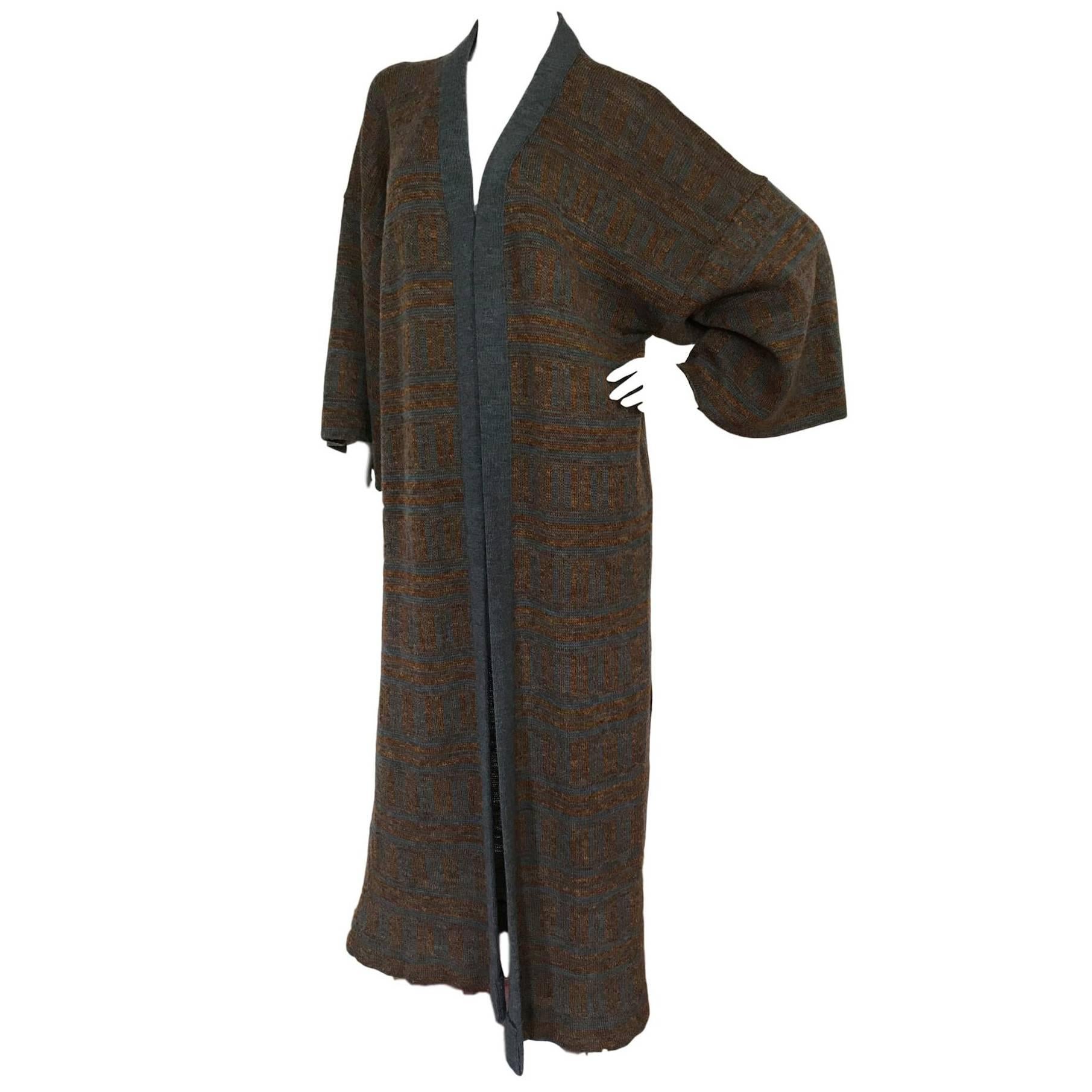 Bill Gibb Mid 1970s Kimono Sleeve Knitted Coat  For Sale