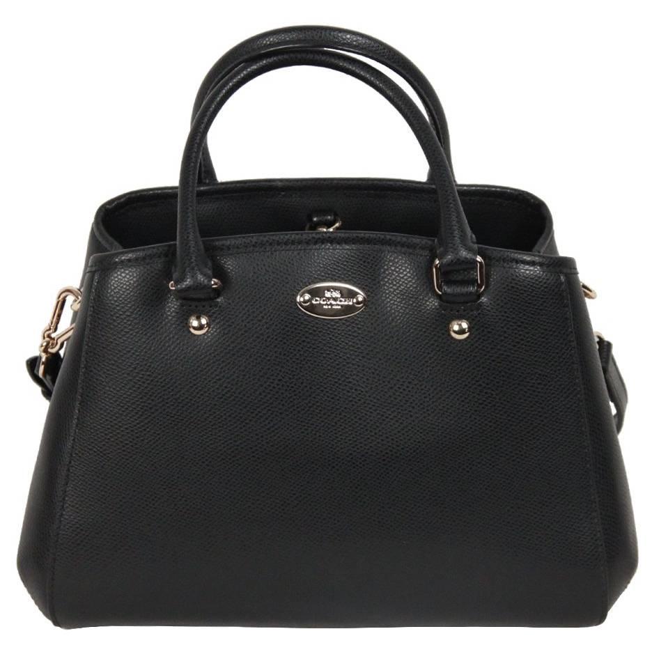 COACH Black Leather Small MARGOT Bag HANDBAG w/ Strap
