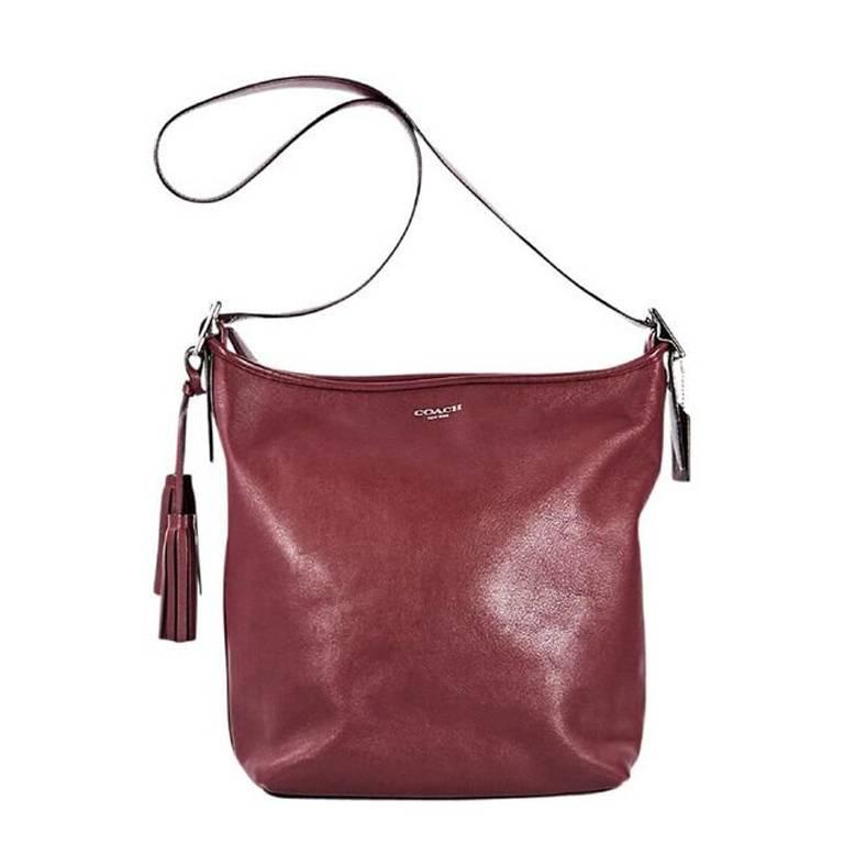 Red Coach Leather Shoulder Bag