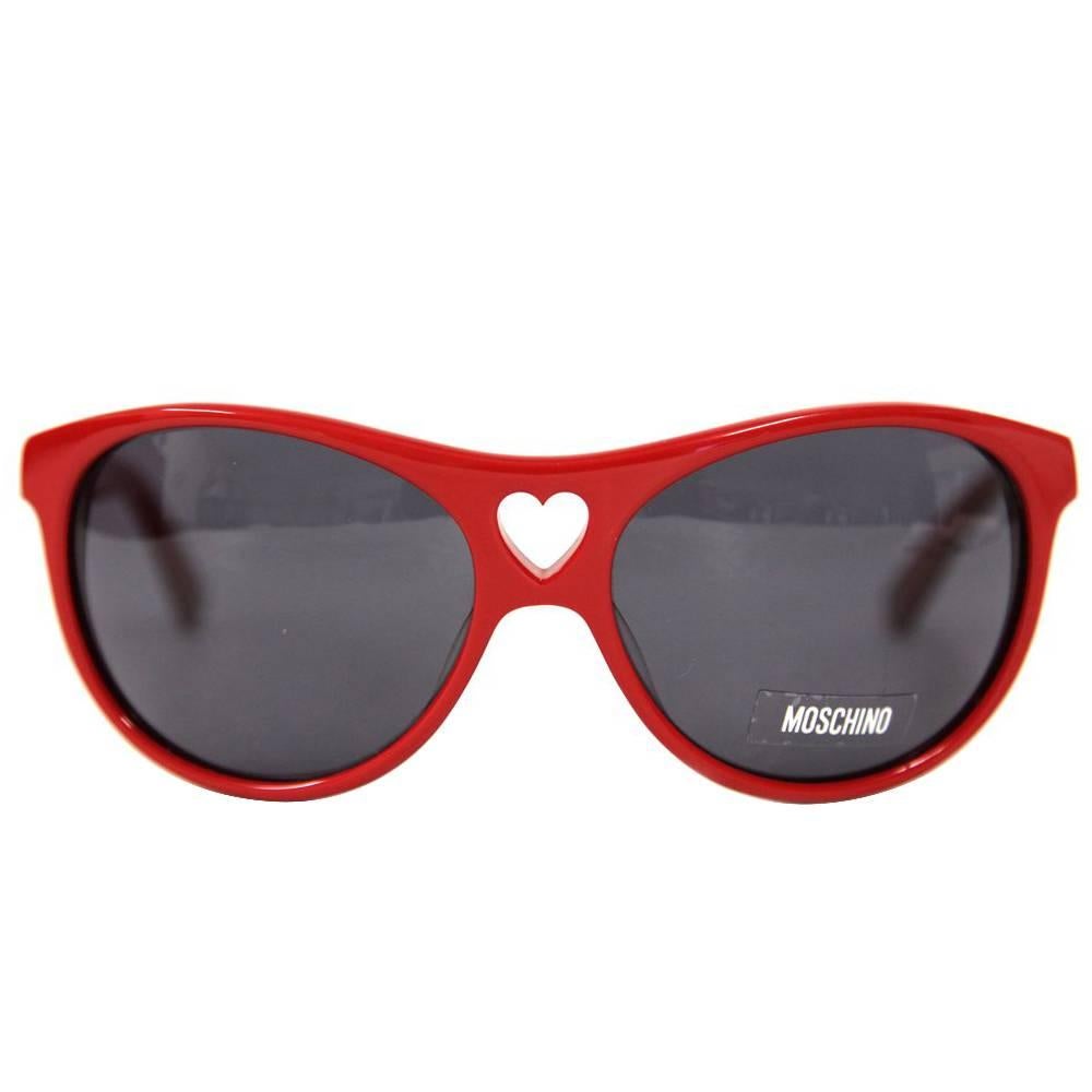 1990s Moschino Red Heart Sunglasses