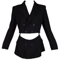 1989 Jean Paul Gaultier Black Cut-Out Waist Blazer Jacket