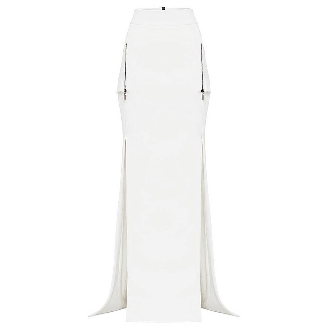 Maticevski White Aventure Long Line Skirt Sz 10 NWT