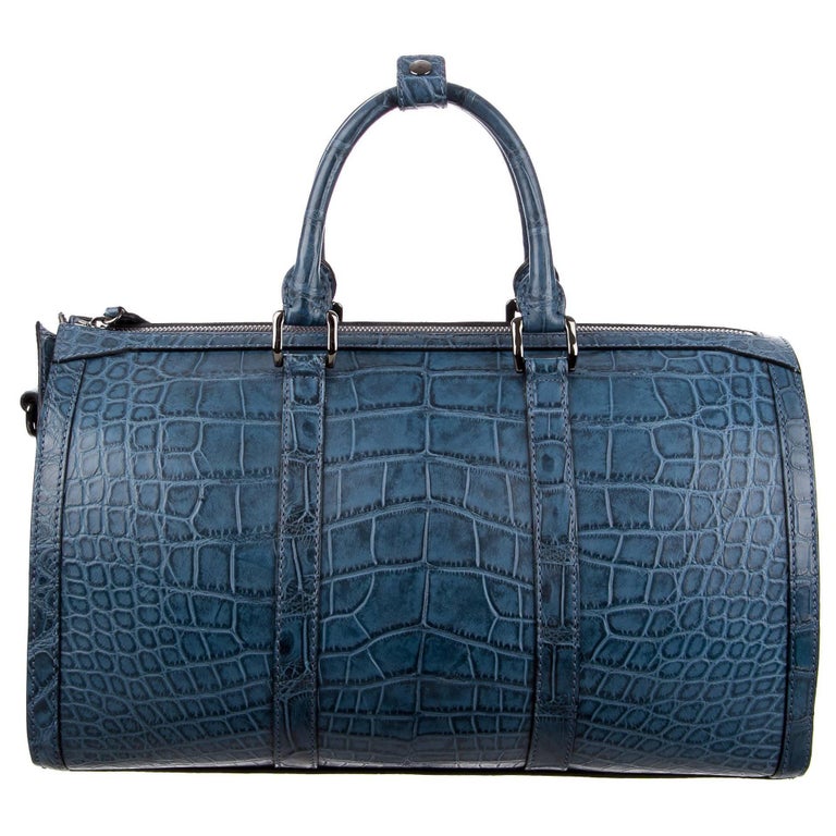 Louis Vuitton Blue Black Check Men's Women's Carryall Travel Weekend Duffle  Bag at 1stDibs