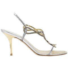 Silver & Gold René Caovilla Embellished Evening Sandals