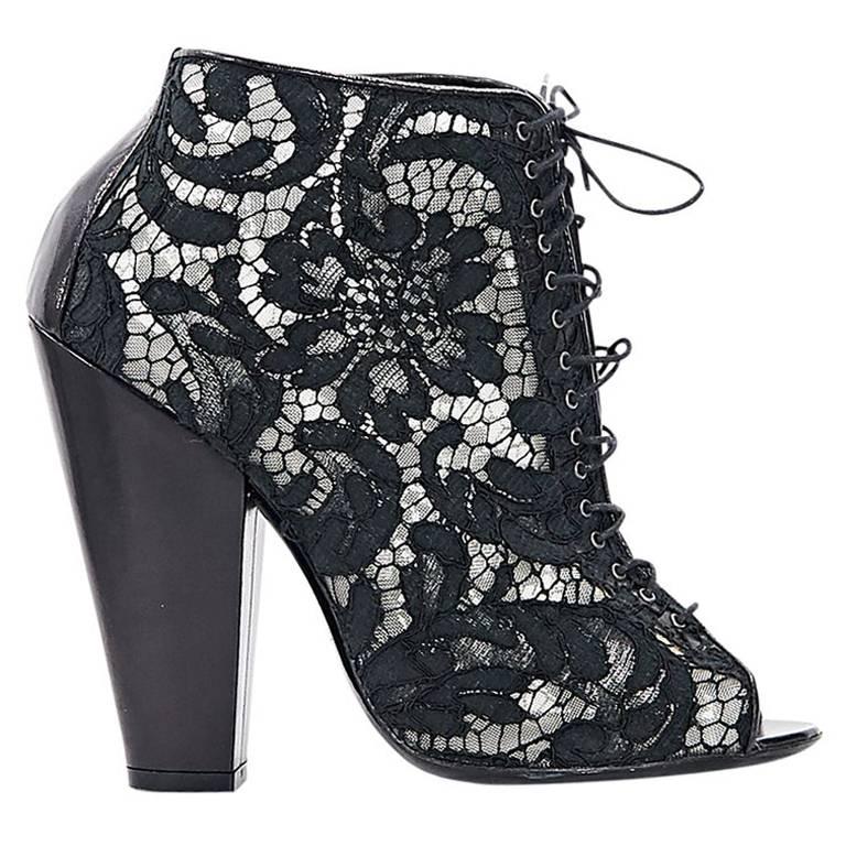 Black Givenchy Lace Ankle Boots