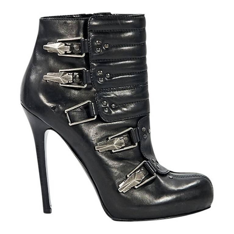 Black Alexander McQueen Platform Ankle Boots