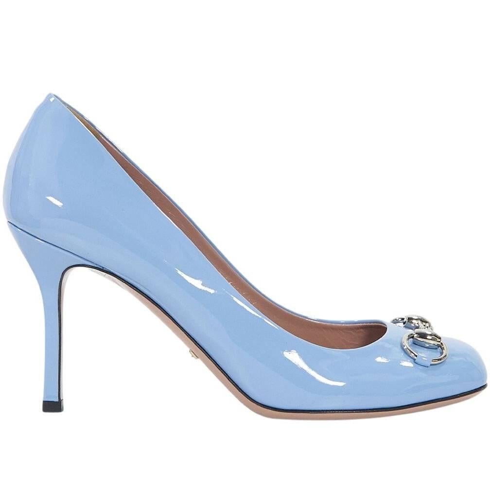 Periwinkle Gucci Patent Leather Pumps