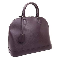 LOUIS VUITTON Alma Handbag in Plum Epi Grained Leather