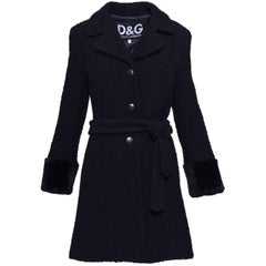 Vintage 1990s DOLCE E GABBANA Black Wool Coat 