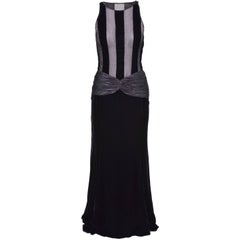 1980s VALENTINO BOUTIQUE Silk Velvet And Organdy Evening Dress