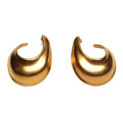 Robert Lee Morris 1980s Gold Crescent Hoops