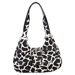 Black & White Prada Giraffe-Printed Shoulder Bag
