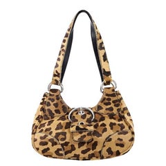 Tan Prada Leopard-Print Pony Hair Shoulder Bag For Sale at 1stDibs