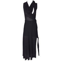 Vintage 1990's Vivienne Westwood Couture Sheer Black Avant Garde Long Dress Gown XS