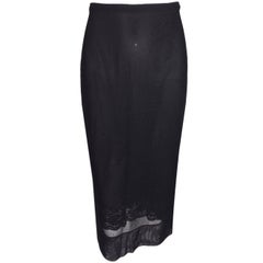 Vintage S/S 1998 Dolce & Gabbana Sheer Black Mesh Wiggle Pencil Skirt 38