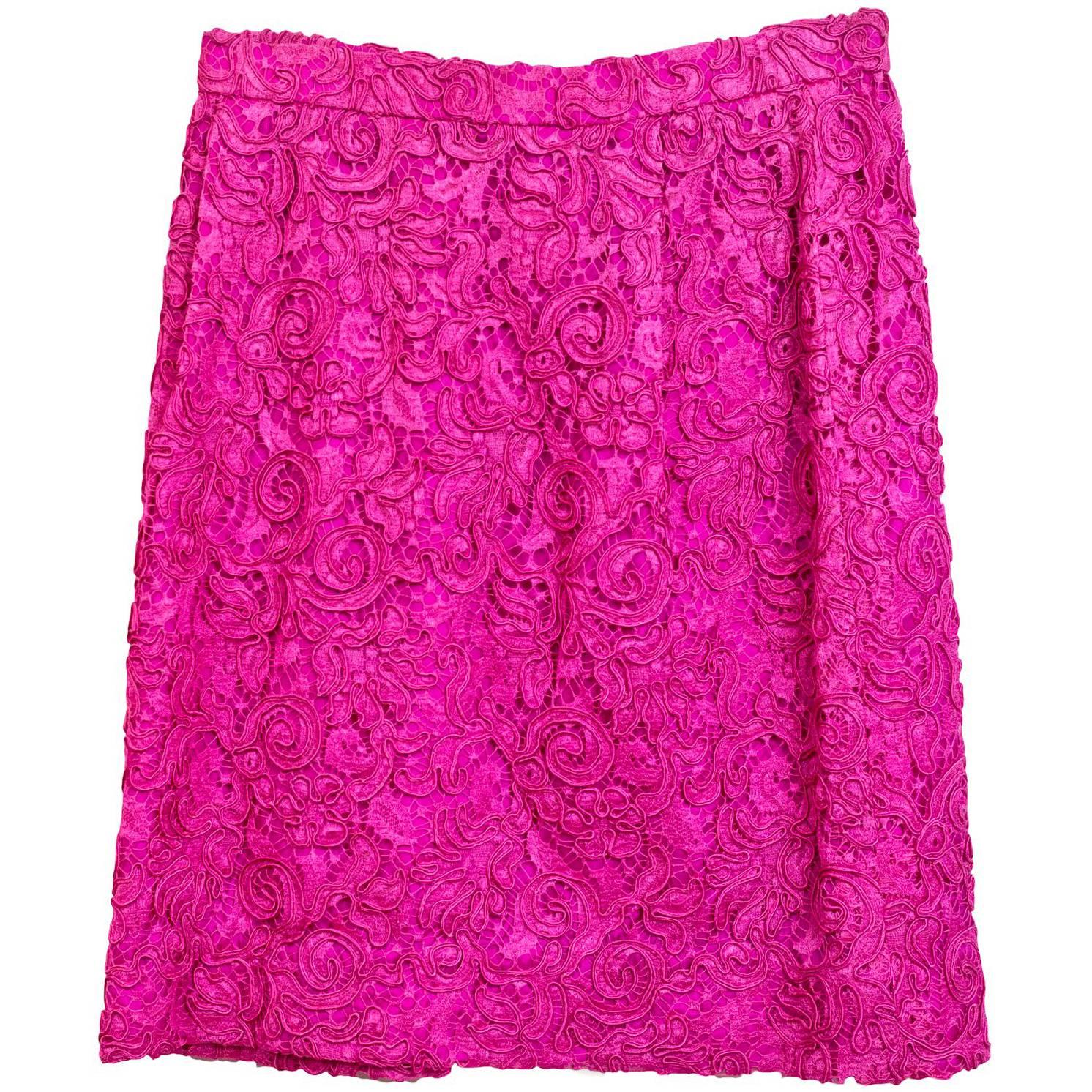 Carolina Herrera Pink Lace Mini Skirt sz US2