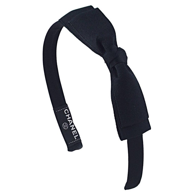 Chanel Black Bow Headband at 1stDibs  chanel bow headband, black chanel  headband