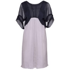 ALBERTA FERRETTI Gray and Black Satin Dress