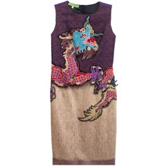 Vivienne Tam Multicolor Herringbone Dragon Dress Sz 0