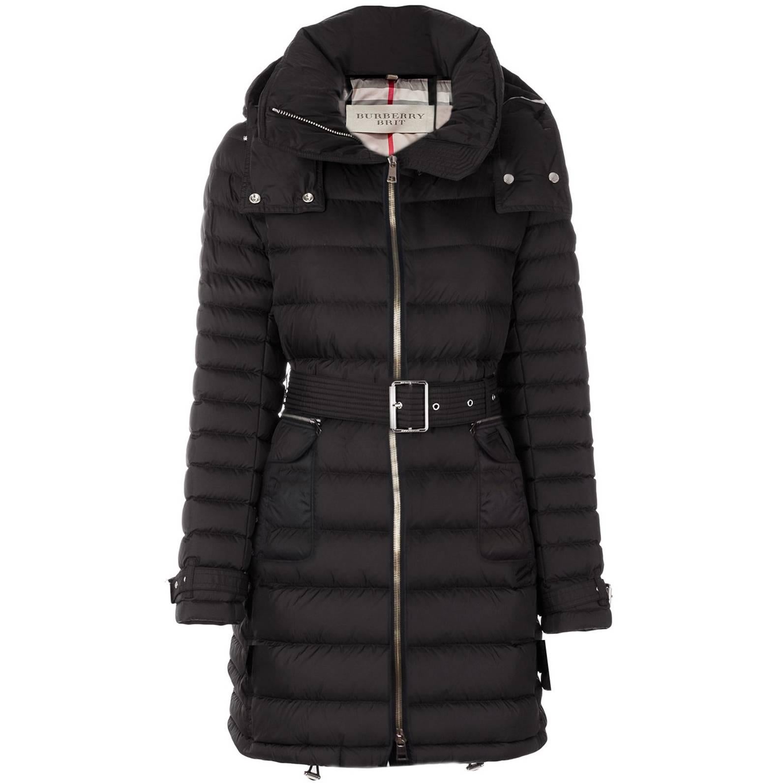Burberry Brit Black Puffer Jacket Sz S 
