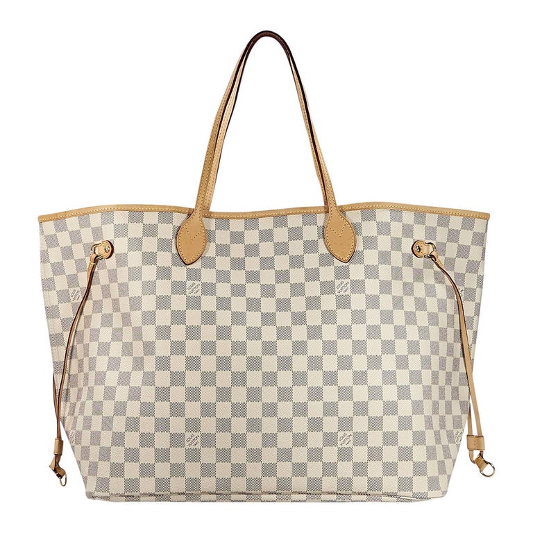 Grey Louis Vuitton Damier Azur Neverfull GM Tote Bag For Sale at 1stdibs