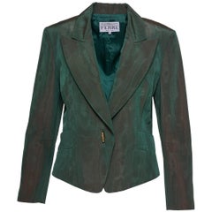 1980s GIANFRANCO FERRE' Green Iridescent Blazer Jacket