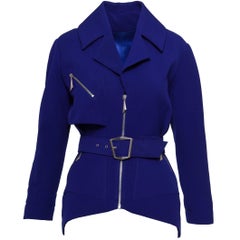 1990s THIERRY MUGLER Purple Blue Cotton Zipper Jacket