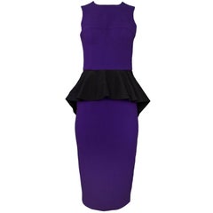 Michael Kors Purple Wool Peplum Dress Sz 2