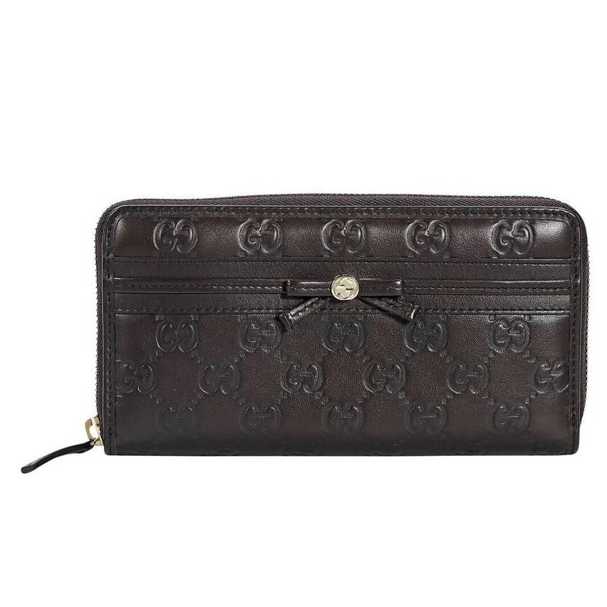 Brown Gucci Embossed Leather Wallet
